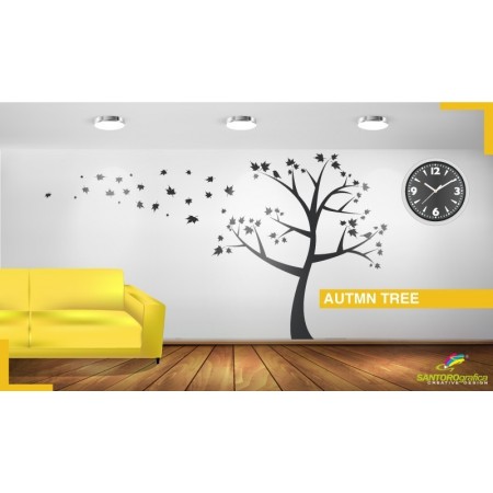 albero con foglie - Adesivi murali - stickers