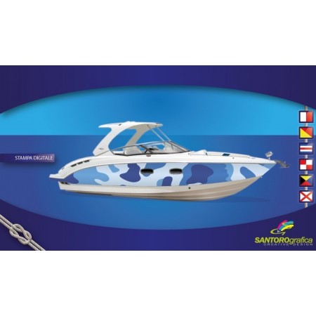 Camouflage Blu - Pellicola per boat wrapping