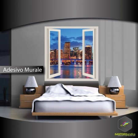 SKYLINE DI MIAMI - adesivi murali