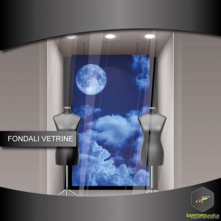 fondale vetrine - luna piena con nuvole