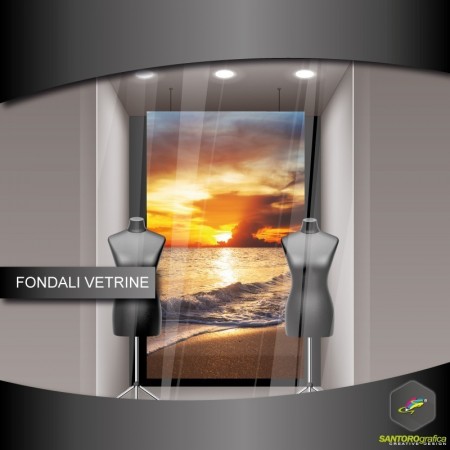 Fondale vetrine - Tramonto da spiaggia