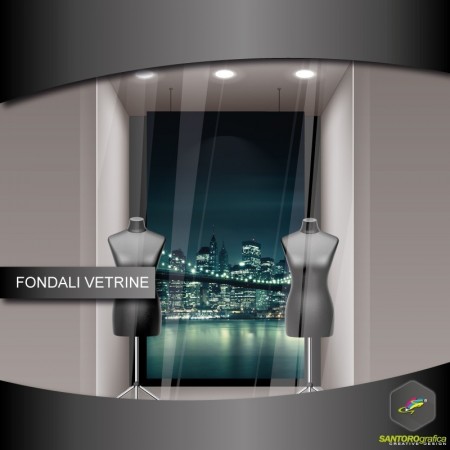 Fondale vetrine - Skyline di New York di notte