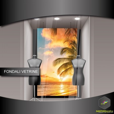 Fondale vetrine - tramonto da spiaggia