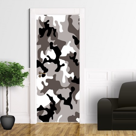 Camouflage grigio - Adesivo per porta