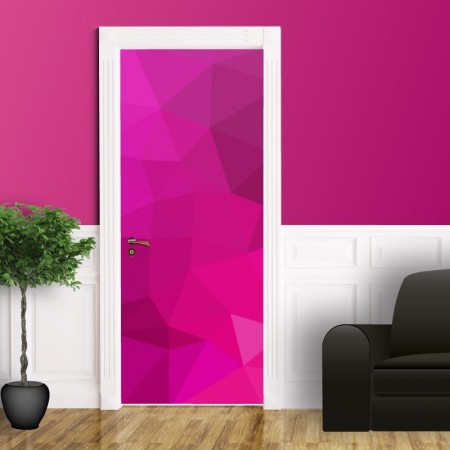 Low poly magenta  - Adesivo per porta