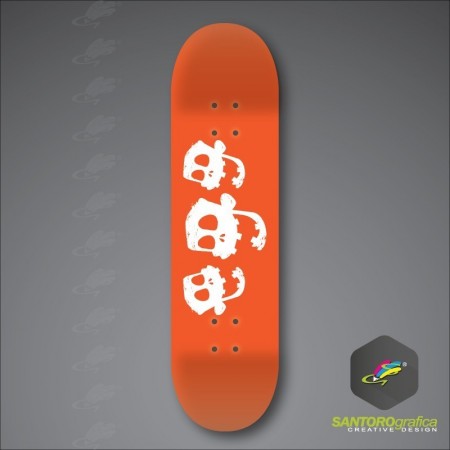 3 Teschi - Adesivo per skateboard