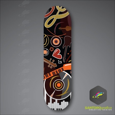 Astratto musica - Adesivo per skateboard