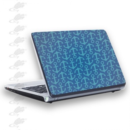 adesivo per notebook - ancore azzurre