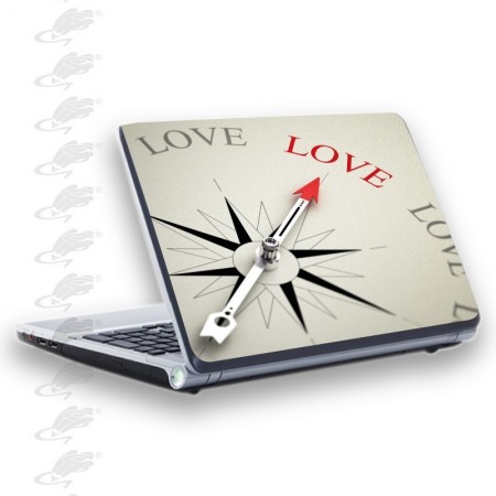 adesivo per notebook - Bussola con scritta Love