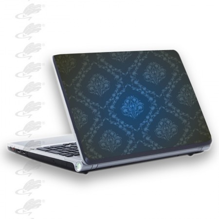 adesivo per notebook - damasco blu