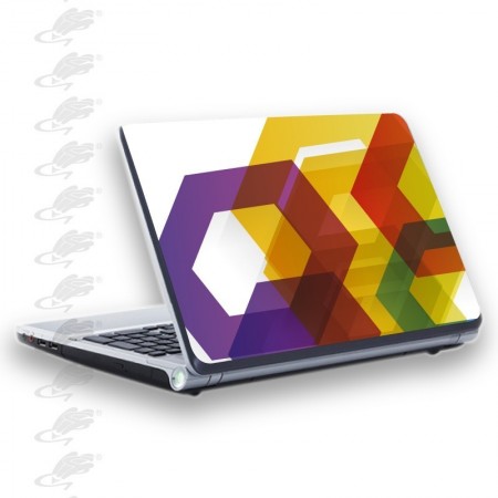 adesivo per notebook - esagoni multicolore