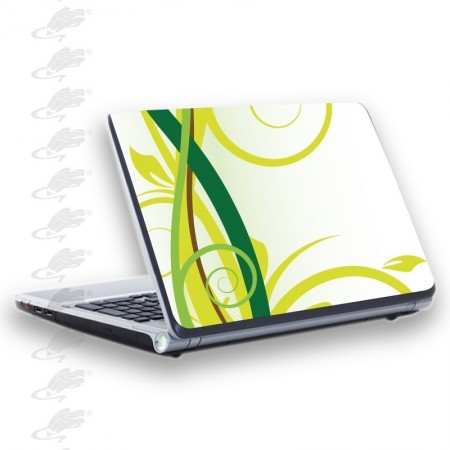 adesivo per notebook - floreale verde