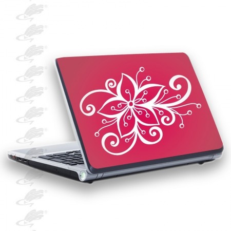 adesivo per notebook - fiore stilizzato