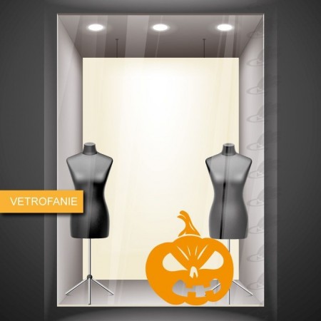 vetrofania halloween - zucca cattiva