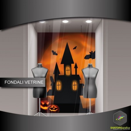 Fondale vetrine - halloween - casa stregata