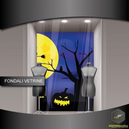 Fondale vetrine - halloween - albero stregato 2