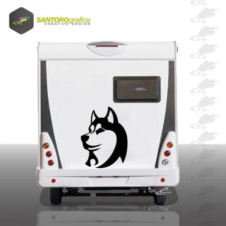 siberian husky - adesivo per camper