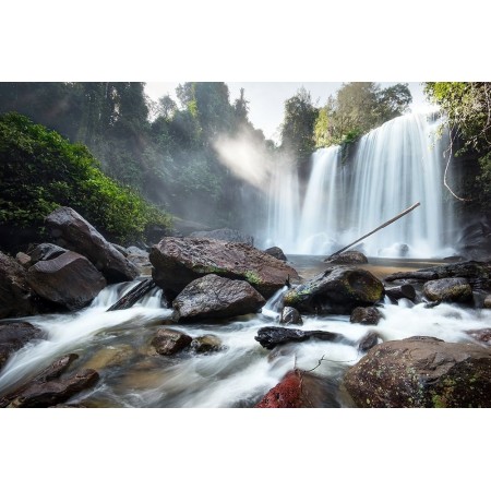 pesaggio con cascata - adesivo murale