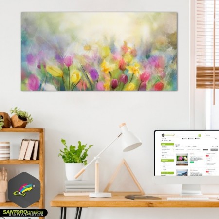 quadro con fiori in stile acquerello